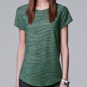Vera Wang Green Jacquard Design Tee